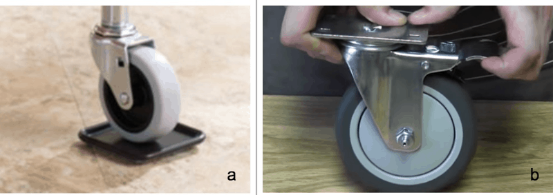 Fixing the Rubbing Between Wheels and the Floor: Image of a caster cup or wheel lock