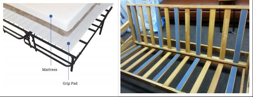 Use a cloth to stuff gaps between the mattress and slat.