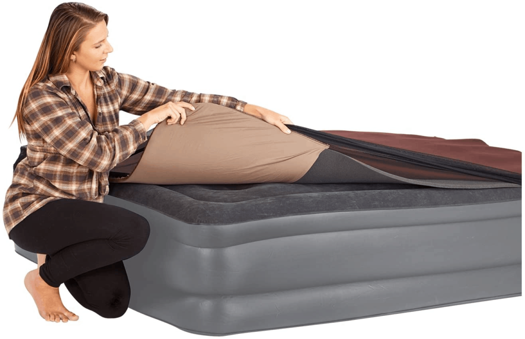 Use a foam mattress topper for camping along with an air mattress to maximize your comfort and warmth.