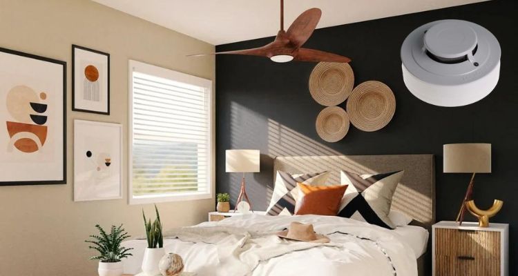 Optimal Placement of Bedroom Ceiling Fans and Smoke Detectors for Safety