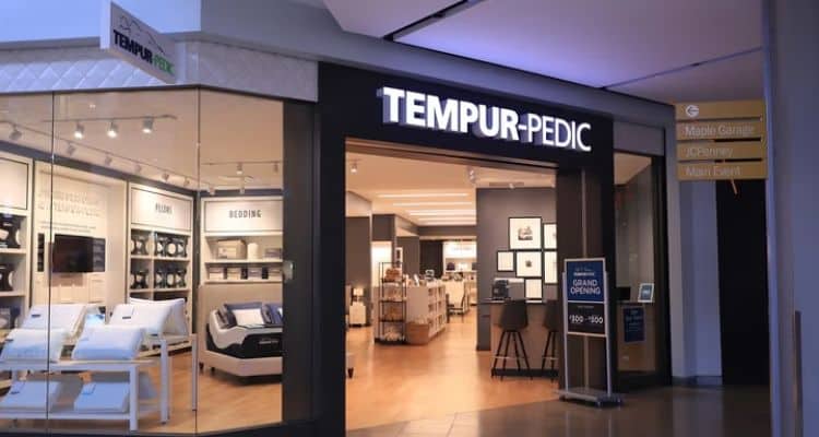 Tempur-Pedic store front displaying a range of premium Tempur-Pedic mattresses