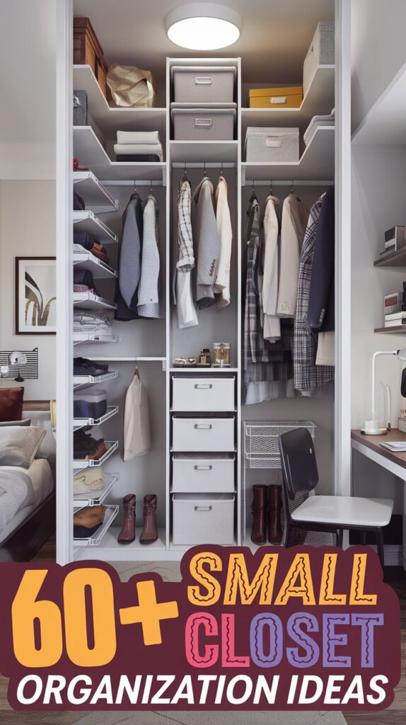 60 + small closet organization